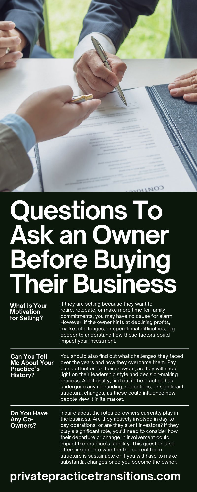 Questions To Ask an Owner Before Buying Their Business
